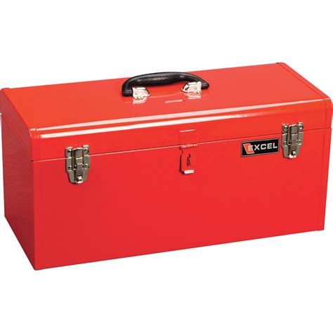 excel 16 in metal portable tool box red full size|excel rolling metal tool chest.